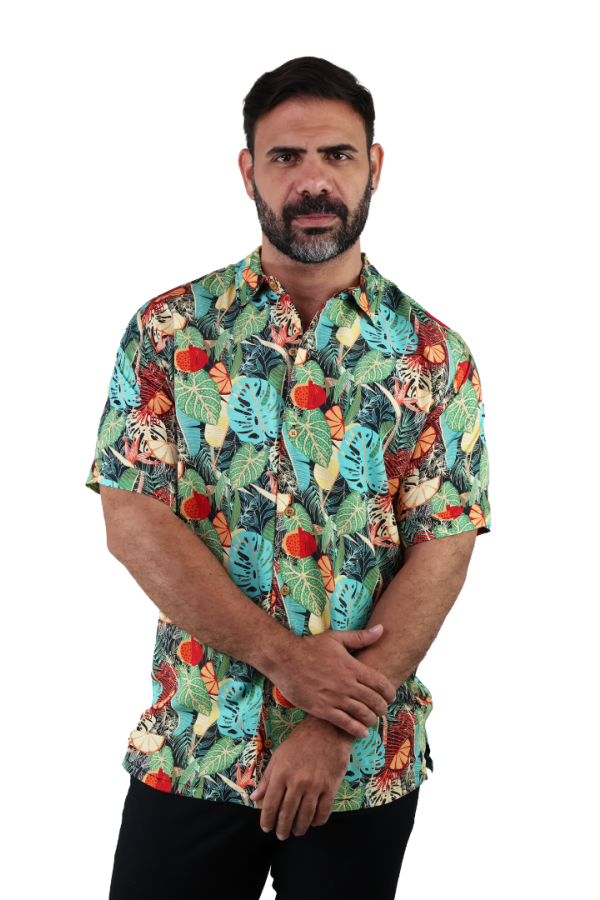 Camisa hawaiana de manga corta para hombre estampado Tropical Para Hombre